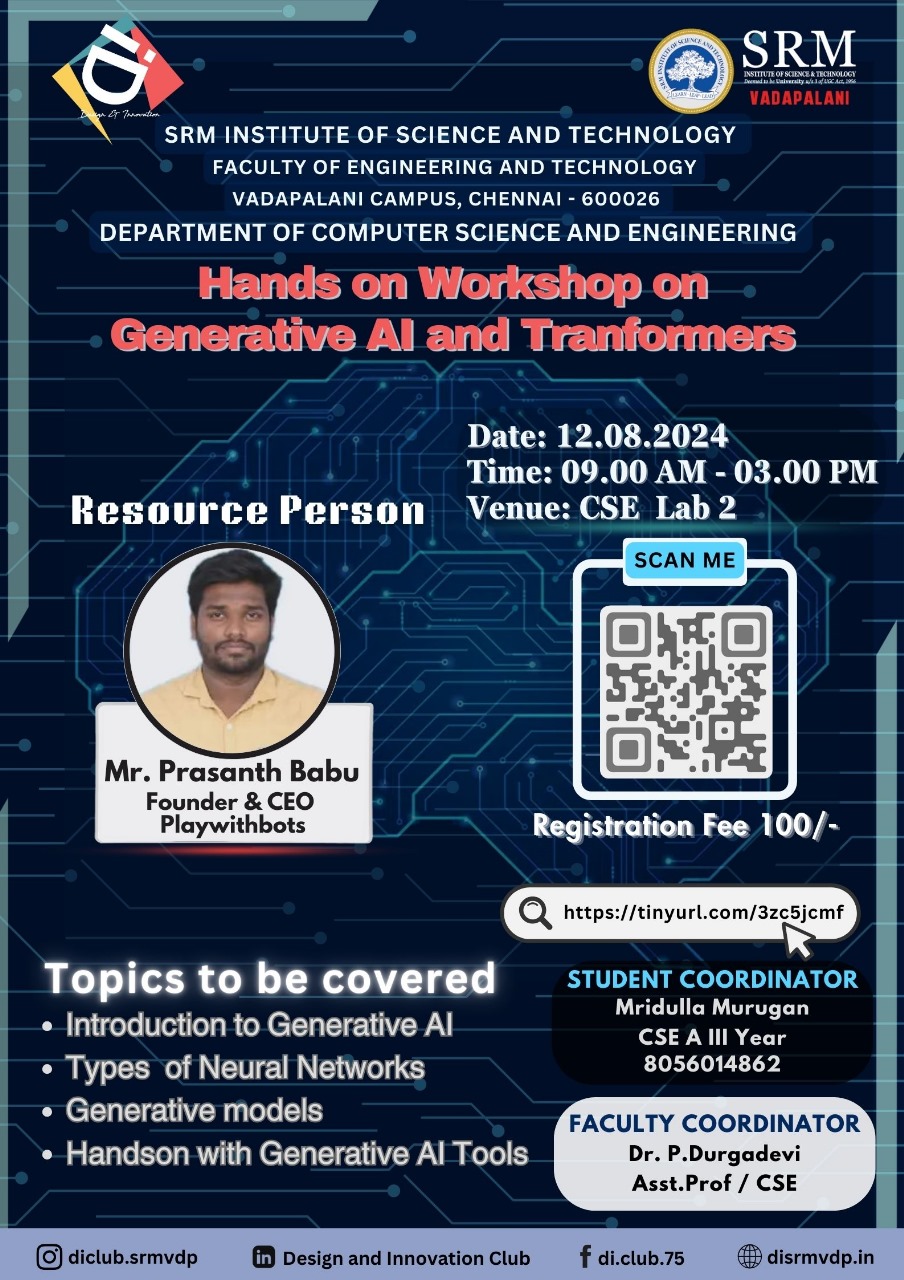 Hands on Workshop on Gen AI and Transformers 2024